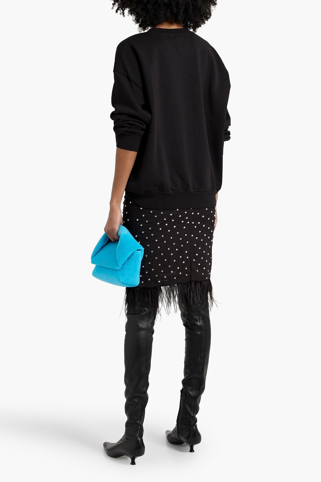 GANNI Printed French cotton-terry sweatshirt