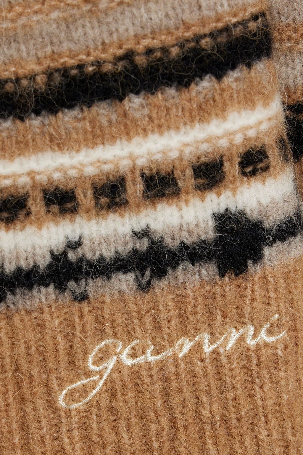 GANNI Striped jacquard-knit cardigan