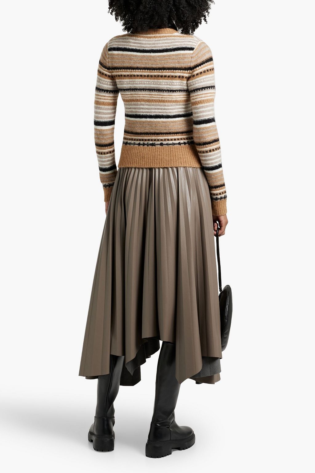 GANNI Striped jacquard-knit cardigan