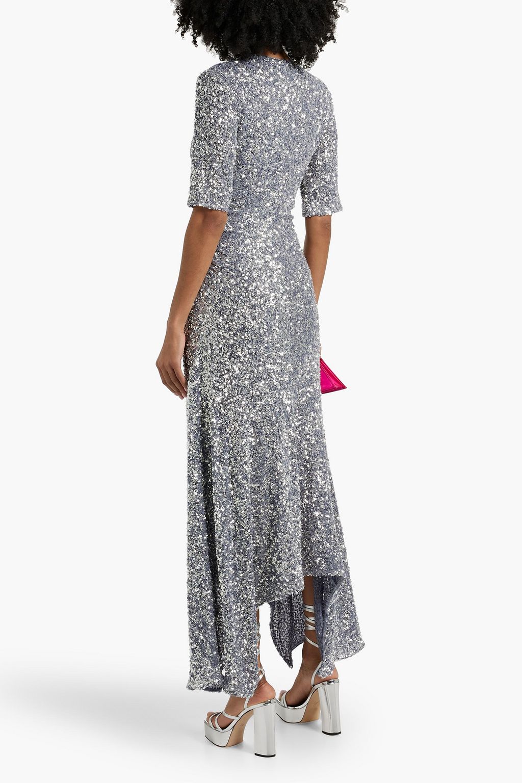 GANNI Sequined stretch-mesh maxi dress