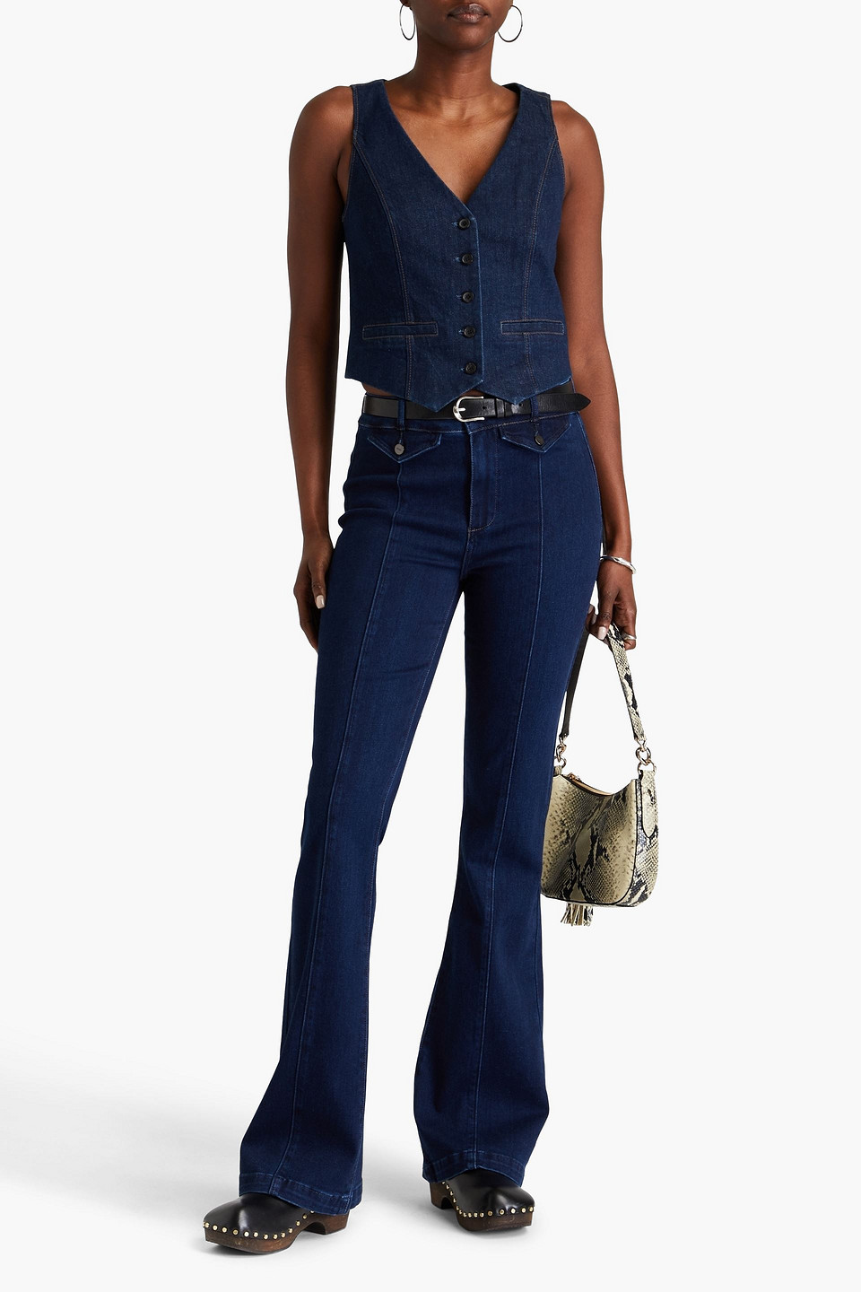 Paige Antonella Weste Aus Denim In Dunkelblauer Denim