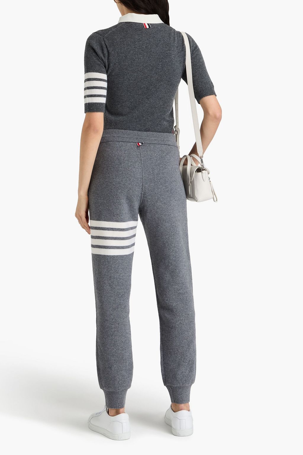 THOM BROWNE Striped cashmere-blend track pants
