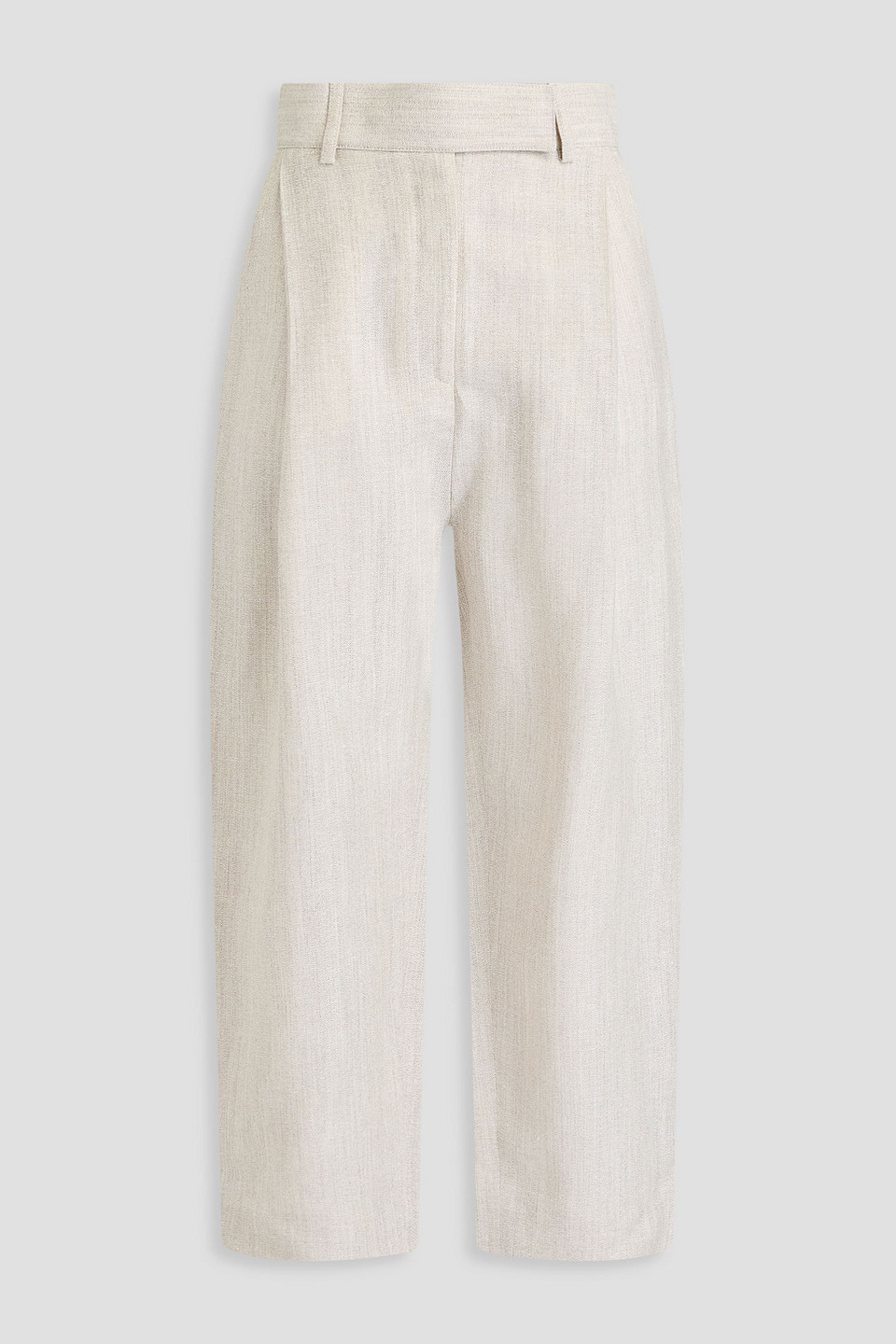 Totême Deep Pleat Trousers In Mist Melange In Ecru