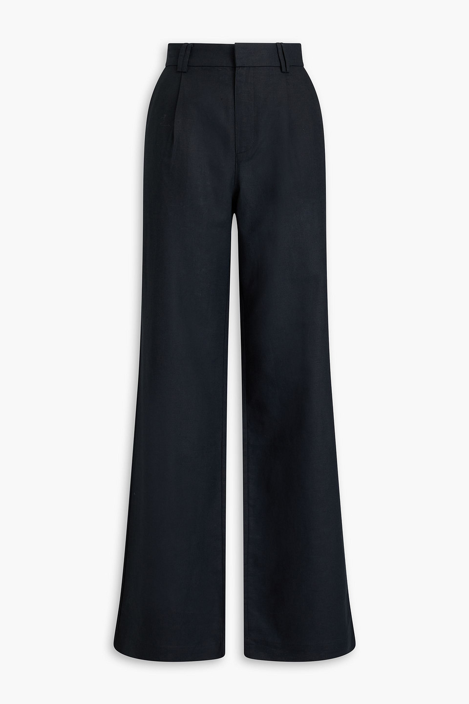 Paige Niguel Linen And Cotton-blend Wide-leg Pants In Schwarz