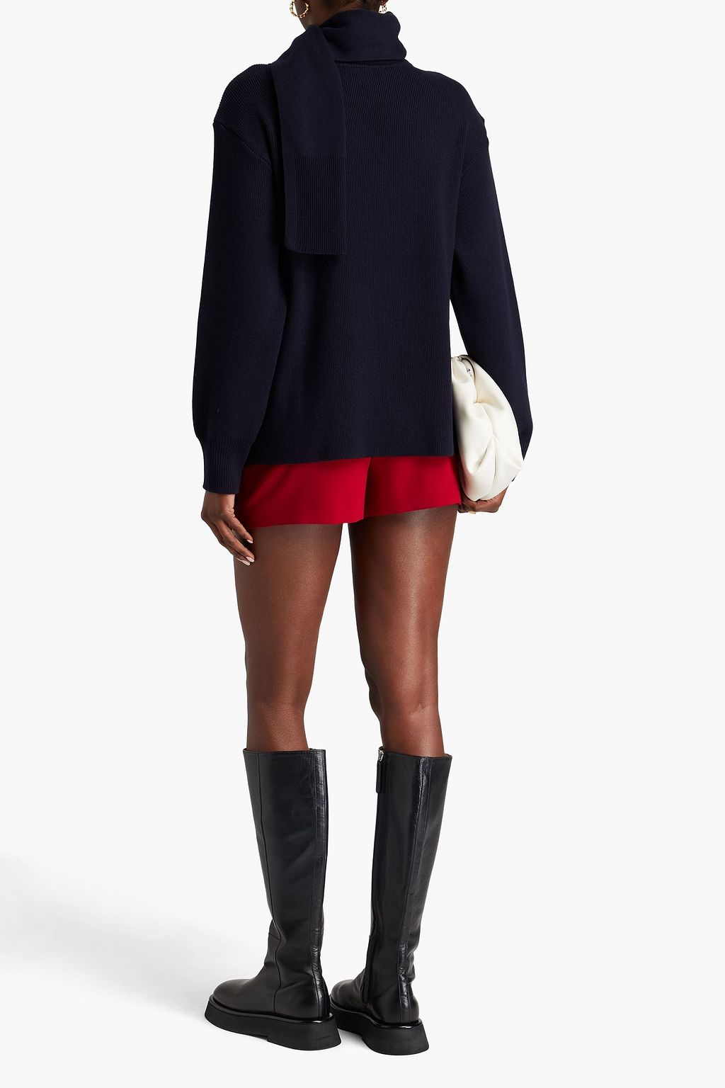 THOM BROWNE كنزة رياضية من مزيج الصوف والكشمير بتصميم مخطط