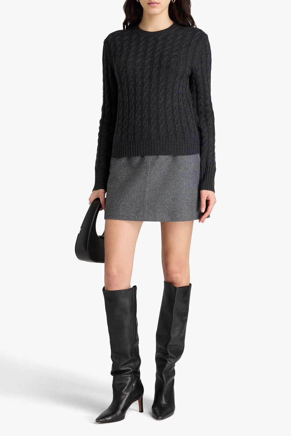 Totême Cable-knit Jumper In Charcoal