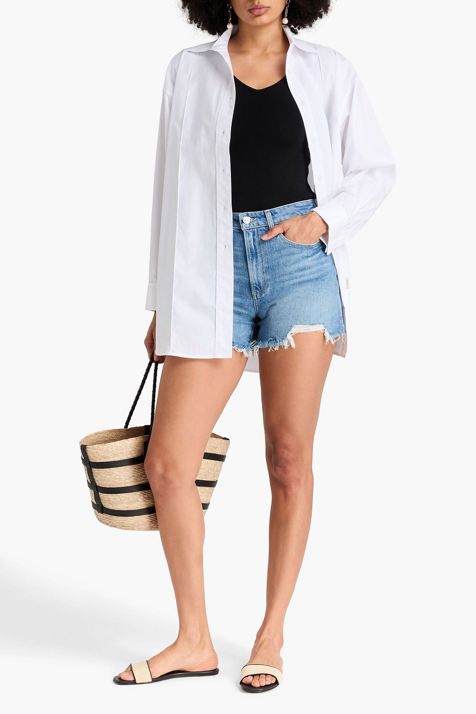 PAIGE DANI FRAYED DENIM SHORTS