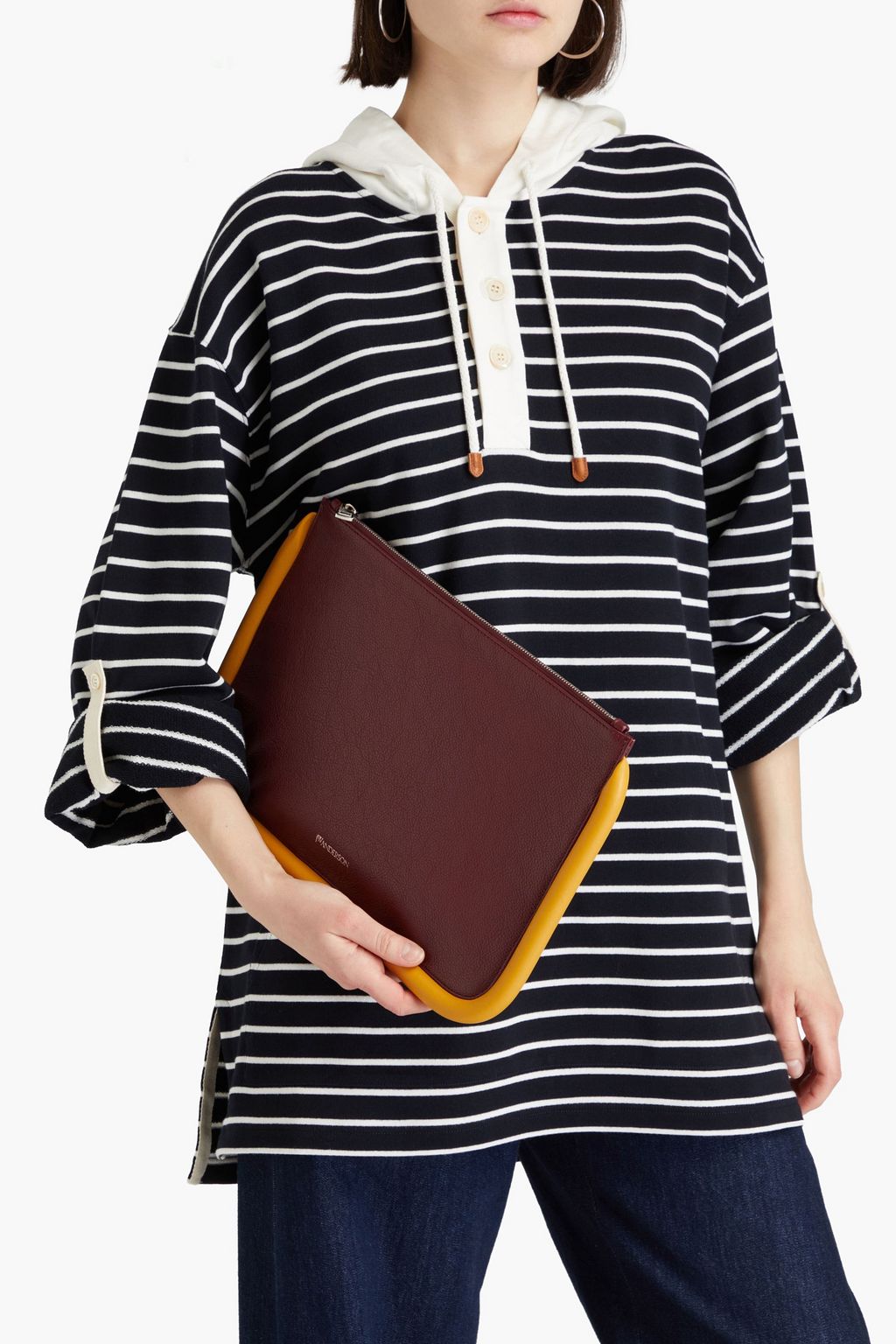 JW ANDERSON Bumper two-tone pebbled-leather pouch