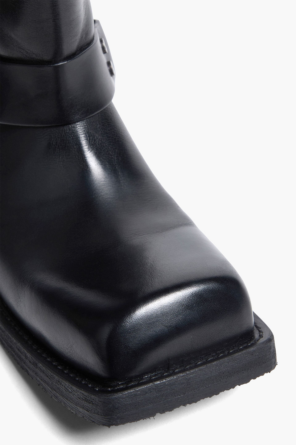 Acne Studios Kniehohe Stiefel Aus Leder Mit Verzierung In Schwarz