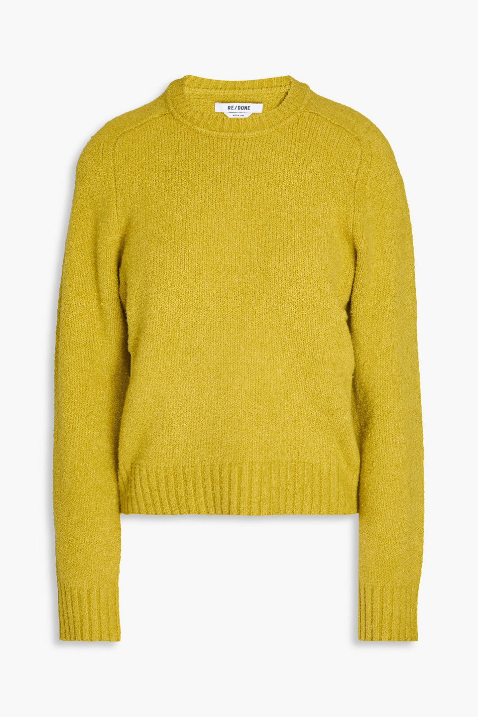 RE/DONE - Bouclé-knit cotton-blend sweater - Yellow - L