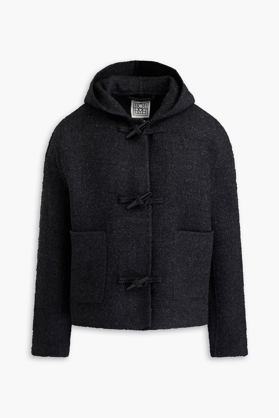 Totême - Wool-blend felt hooded jacket - Gray - FR 32