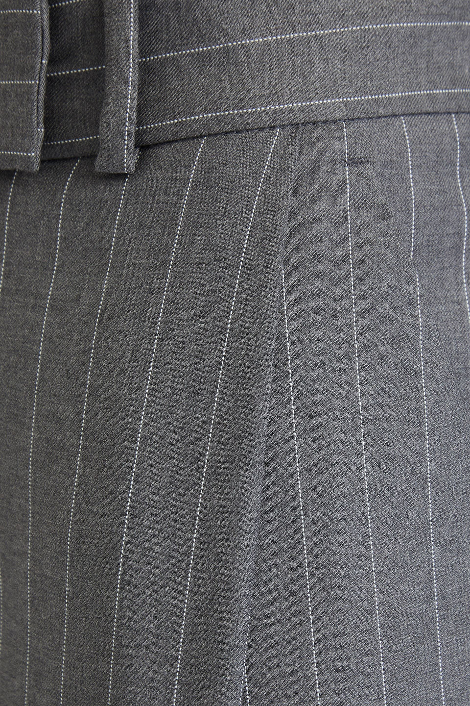 Totême Cropped Pinstriped Wool-twill Tapered Pants In Anthracite
