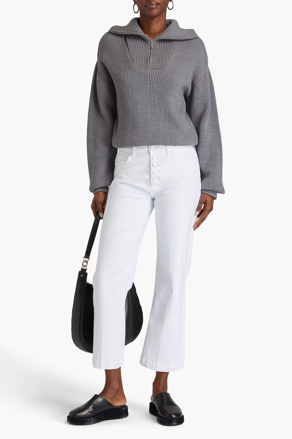 PAIGE Leenah cropped high-rise flared jeans