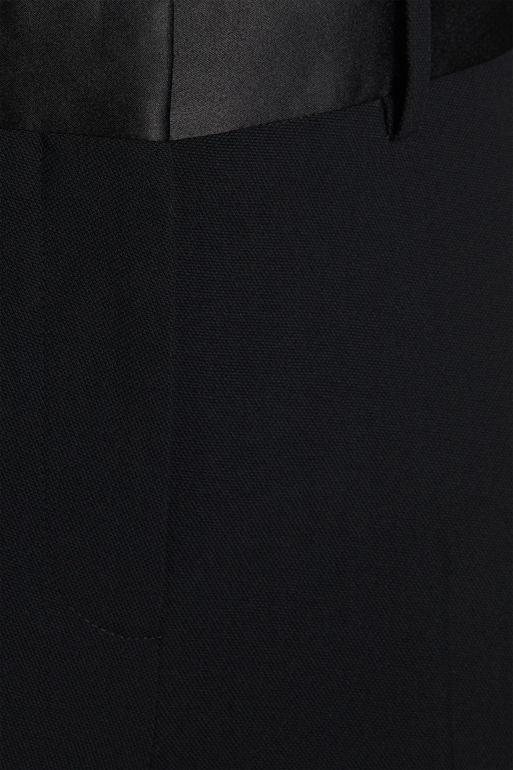 VICTORIA BECKHAM Satin-trimmed grain de poudre tapered pants