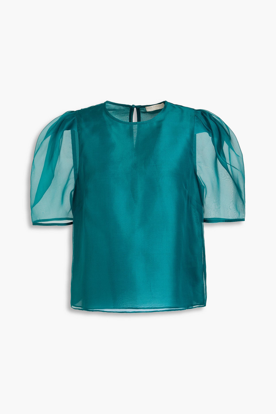 Ulla Johnson Lana Silk-organza Blouse In Blaugrün