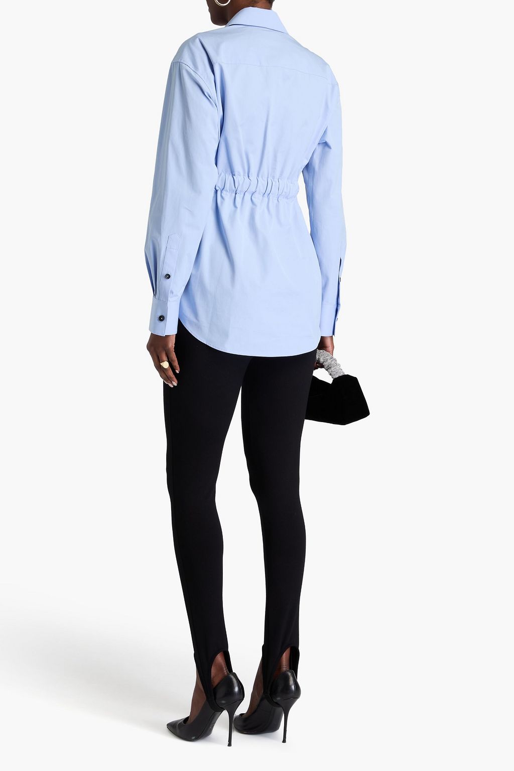 ALEXANDER WANG Gathered cotton-poplin shirt