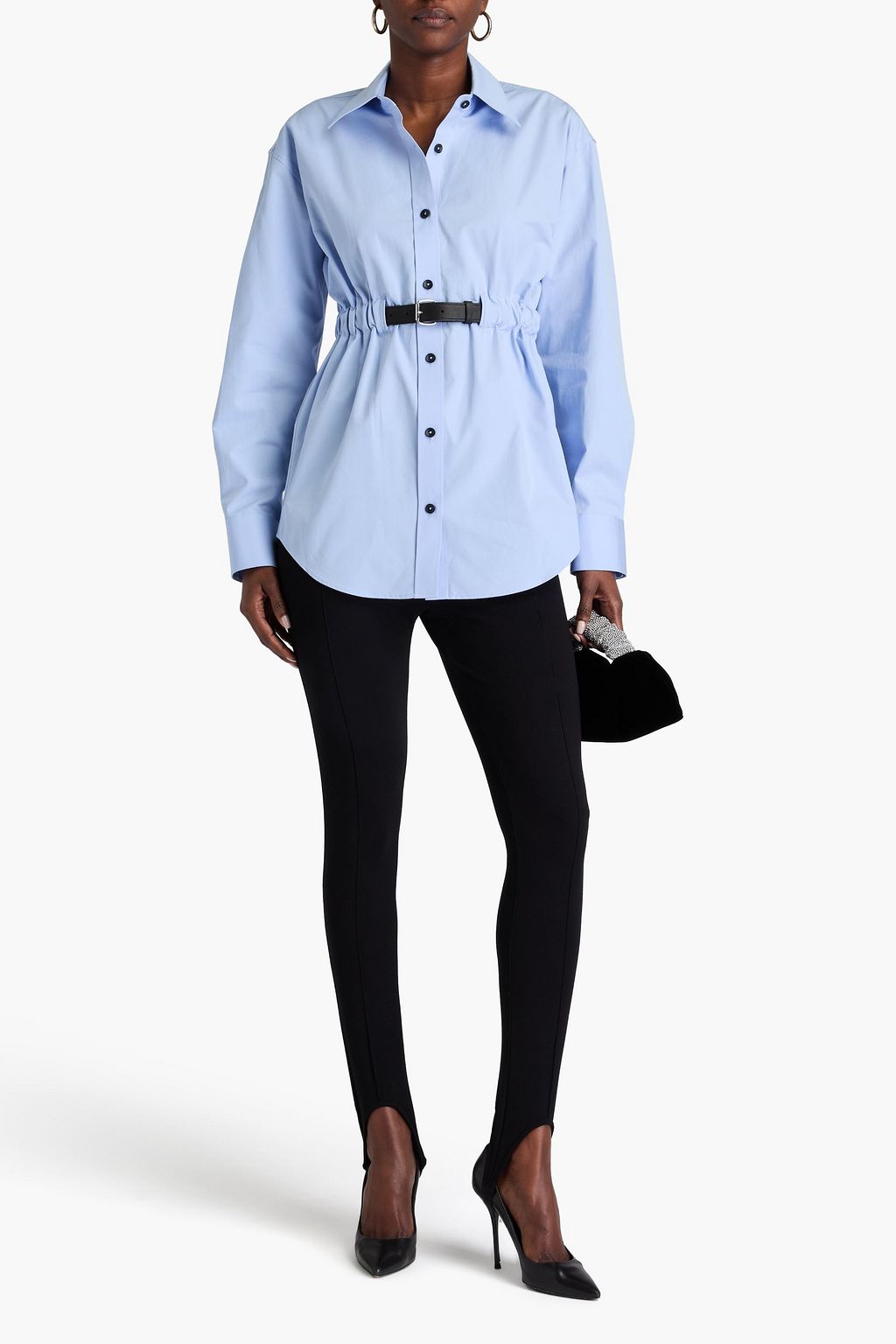 ALEXANDER WANG Gathered cotton-poplin shirt