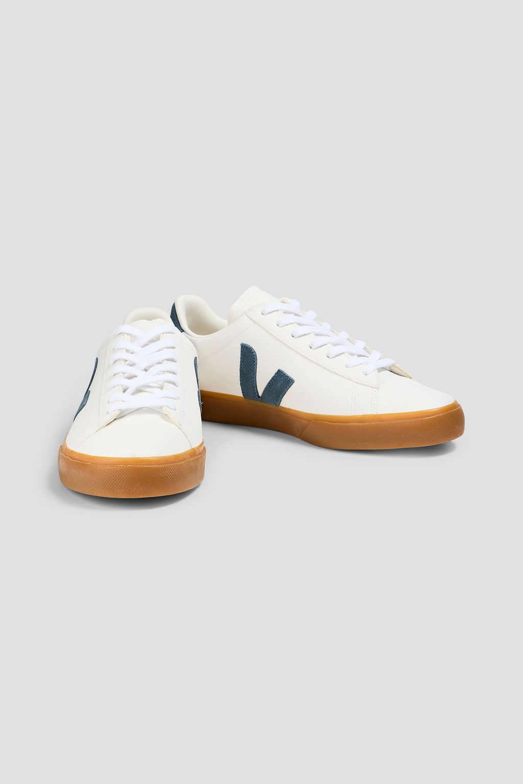 VEJA Campo suede-trimmed pebbled-leather sneakers