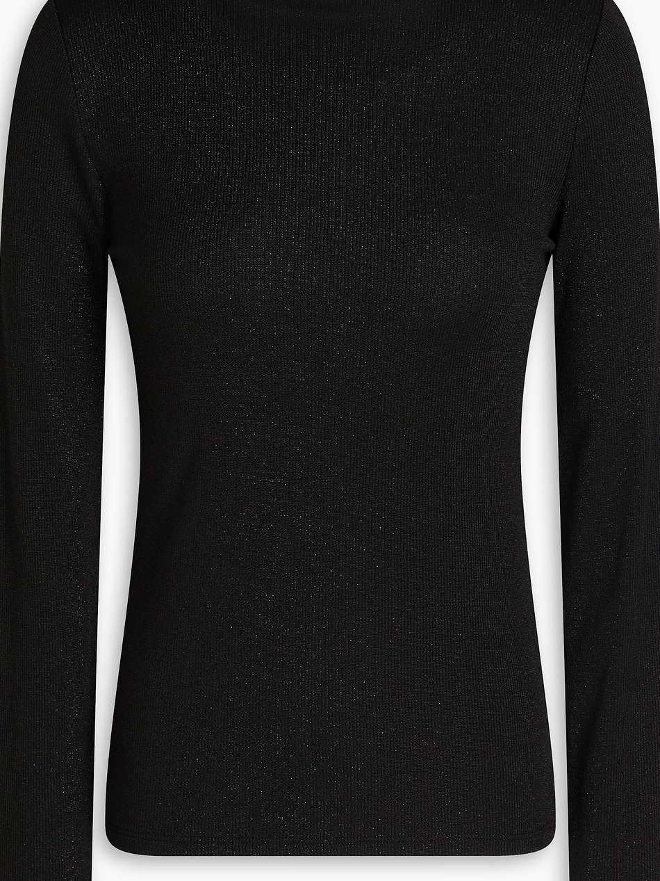 ribbed jersey turtleneck top
