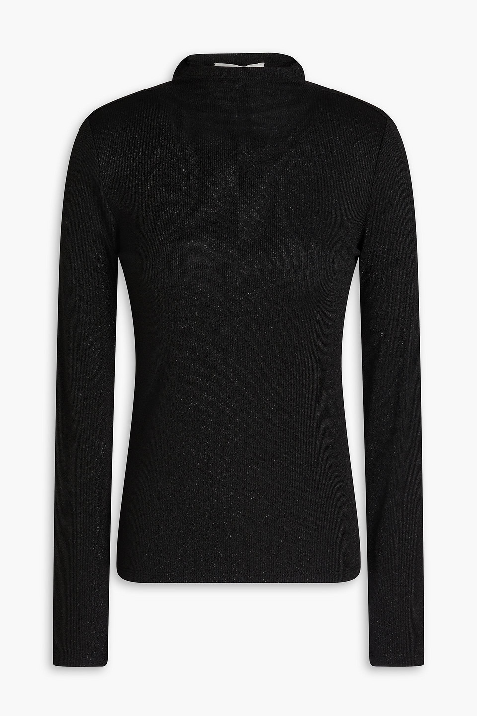 Frame Rollkragenoberteil Aus Geripptem Jersey In Schwarz