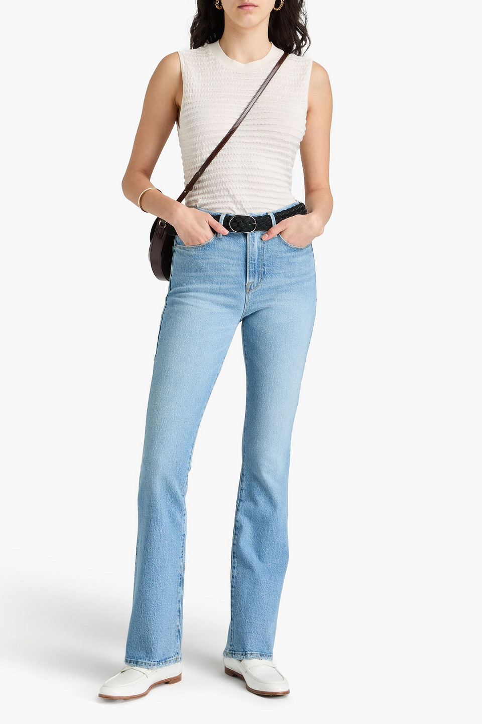  Frame - Le Super High Rise Mini Boot Hoch Sitzende Bootcut-jeans In Ausgewaschener Optik - Blau - 31 