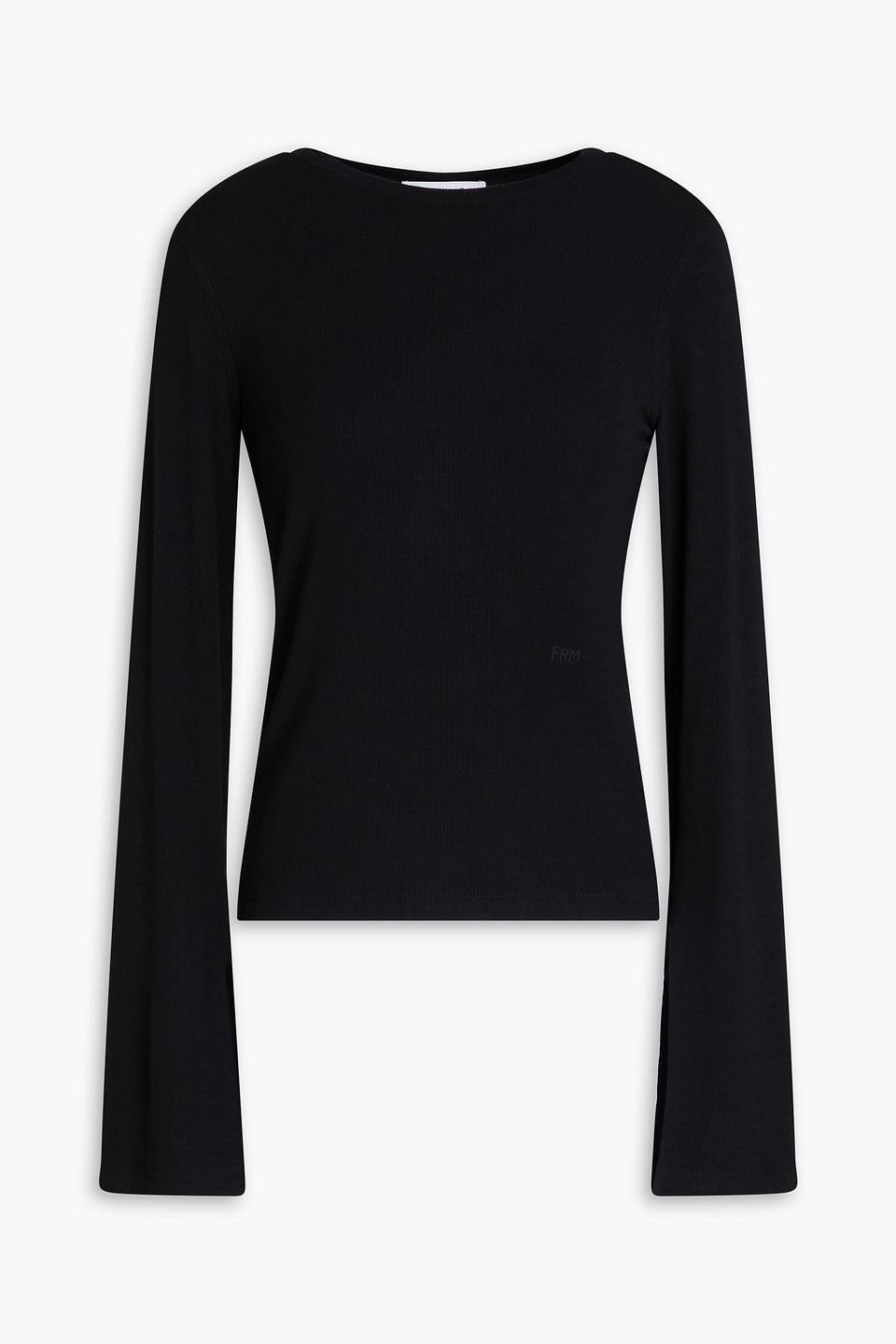 Frame Oberteil Aus Geripptem Jersey In Schwarz