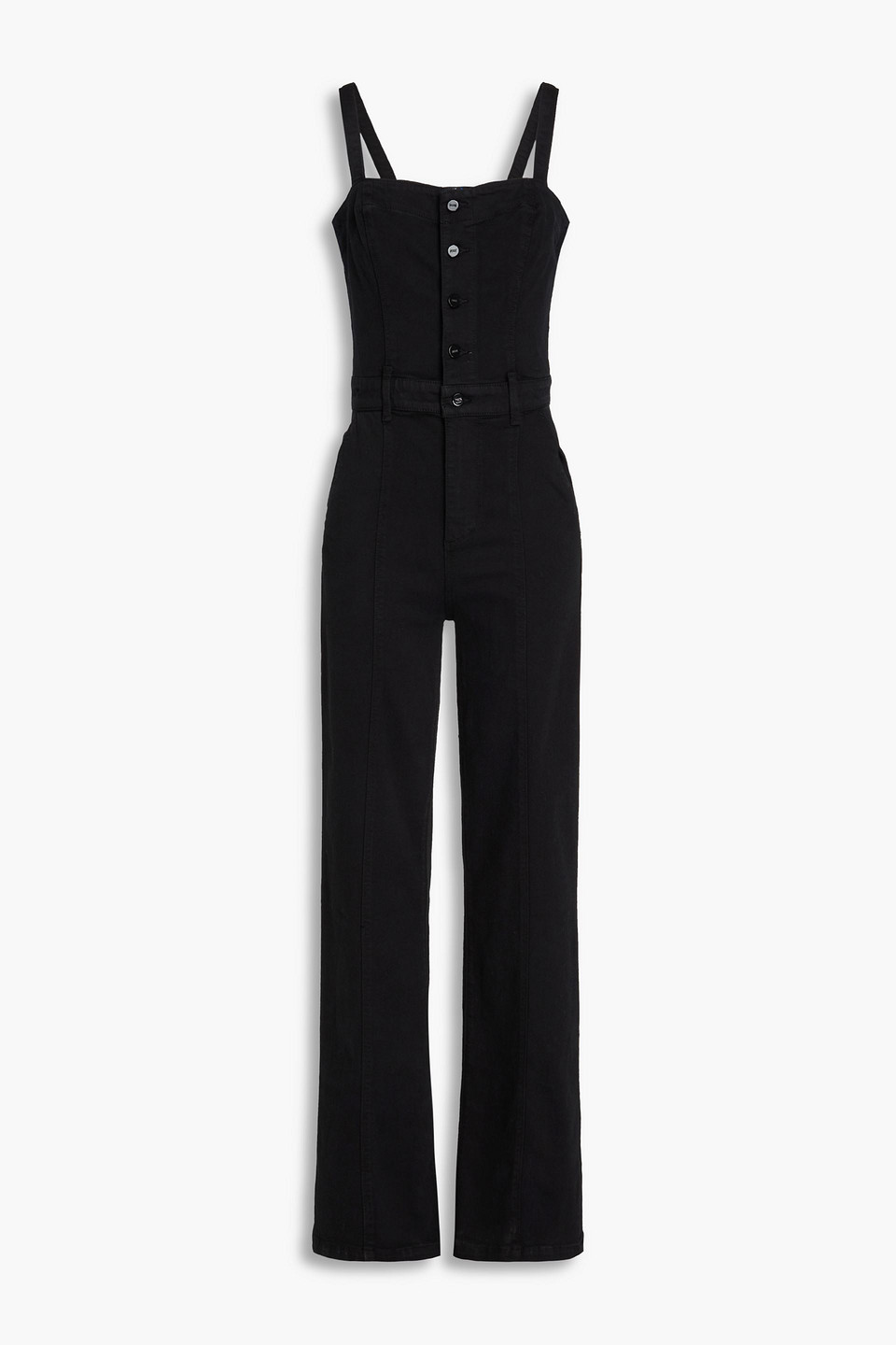 Paige Leenah Denim Jumpsuit In Schwarz
