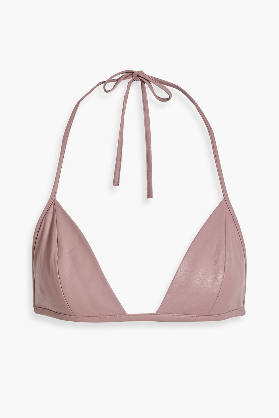 Rick Owens Leather Bra Top In Antique Rose