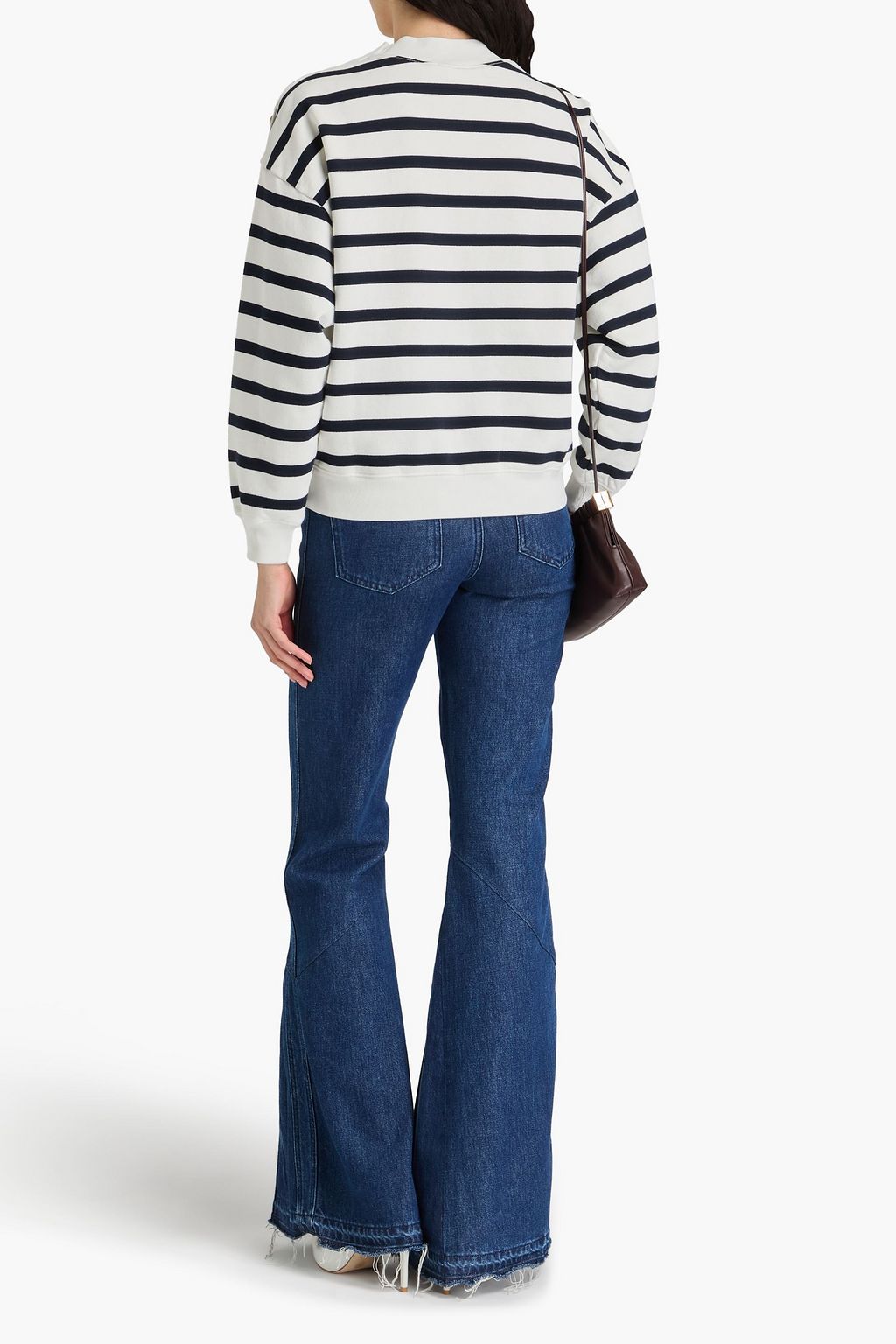 FRAME Gestreiftes Sweatshirt aus Frottee aus einer Baumwollmischung