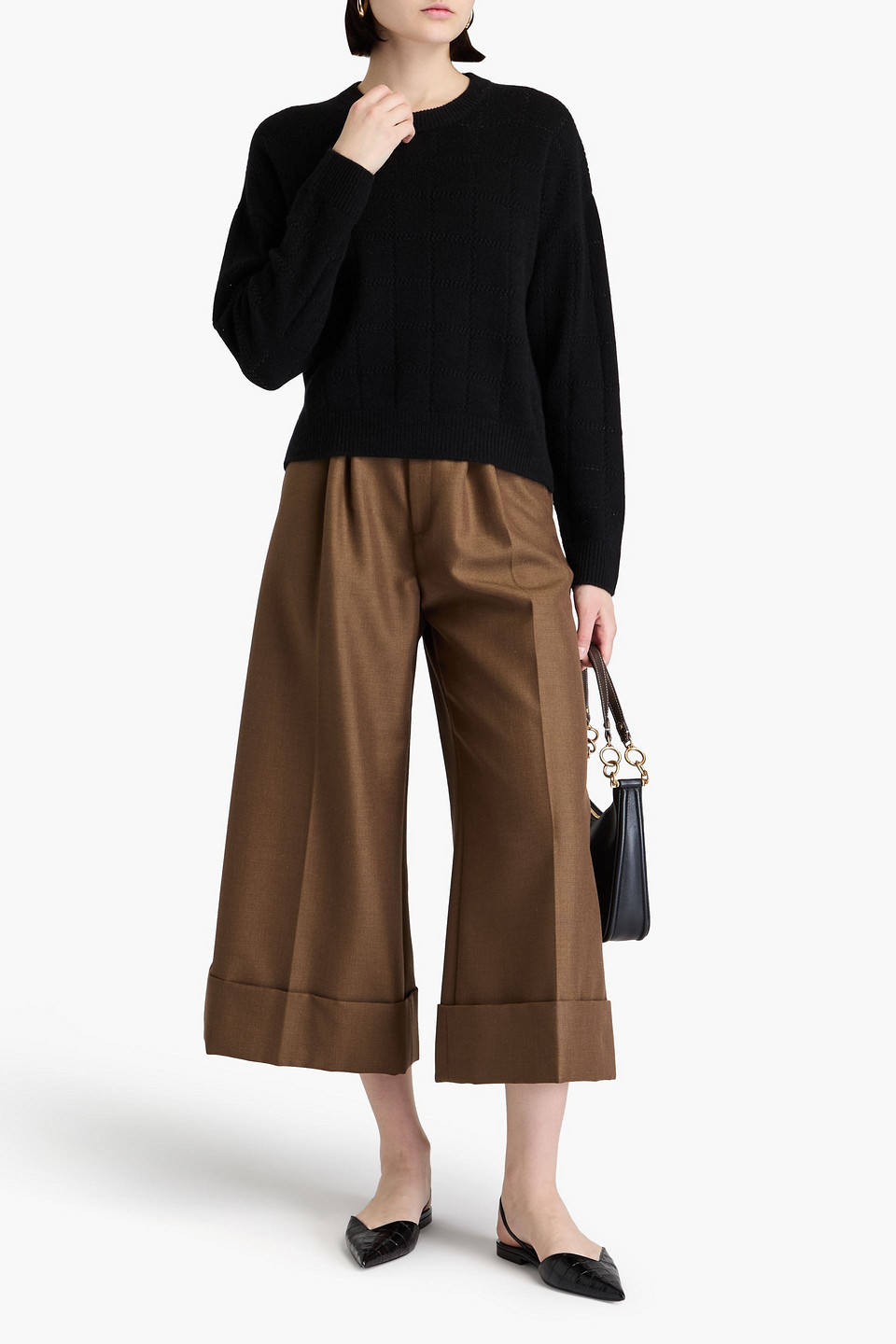 Naadam Kaschmirpullover In Pointelle-strick In Schwarz