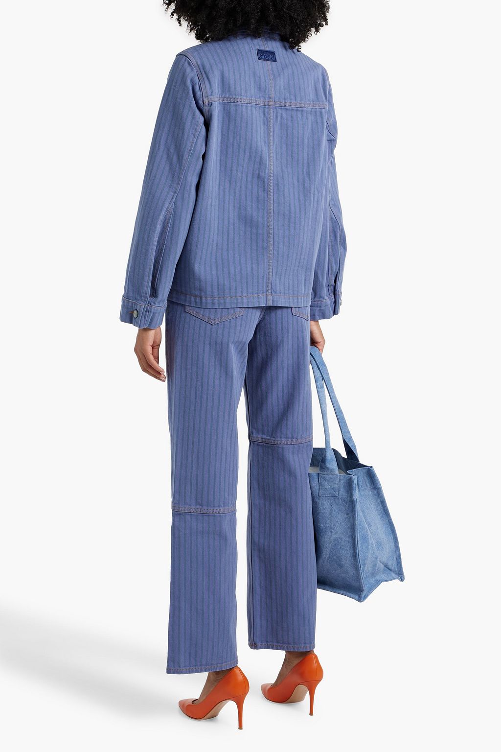 GANNI Striped denim jacket