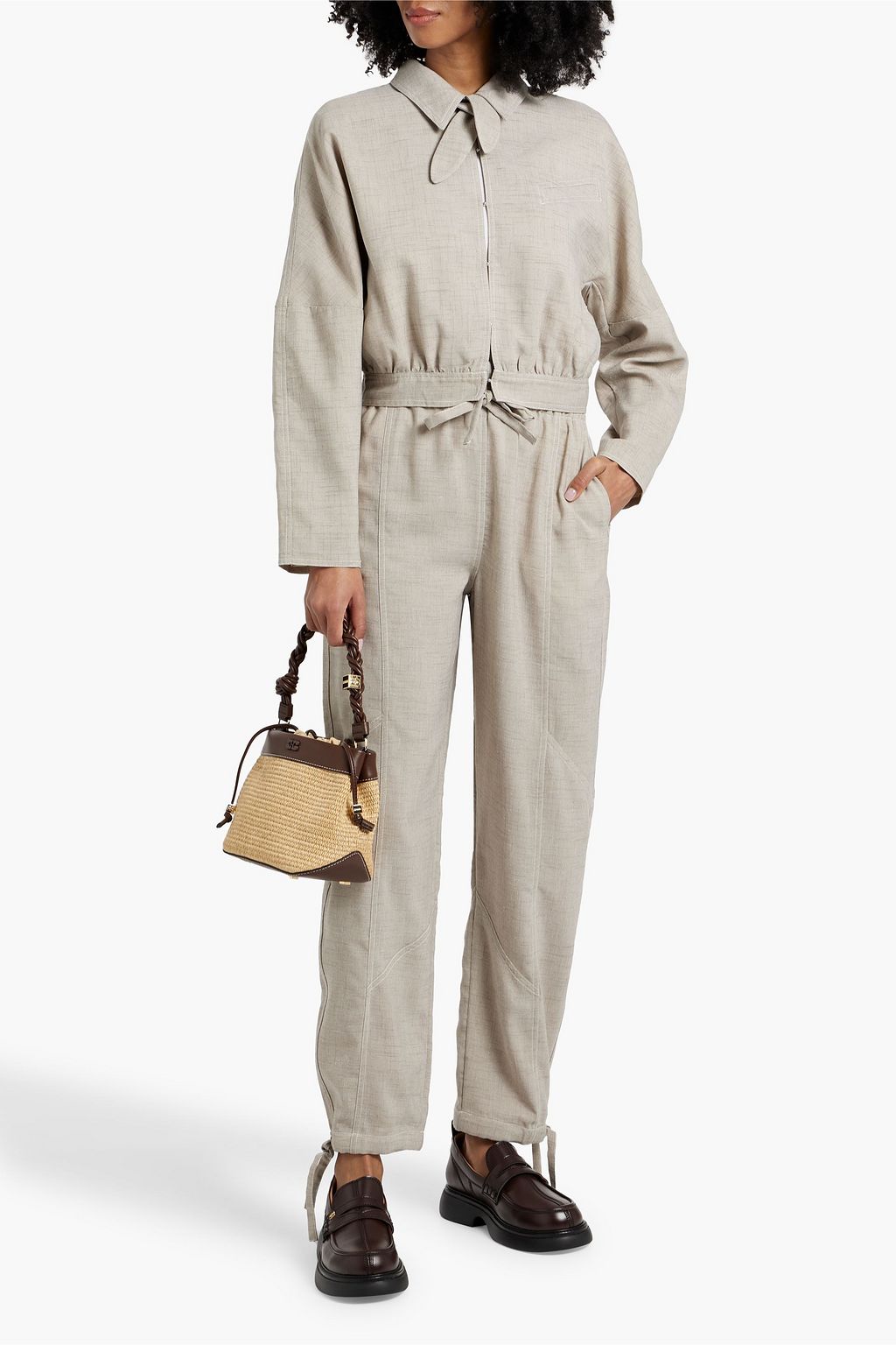 GANNI Woven tapered pants