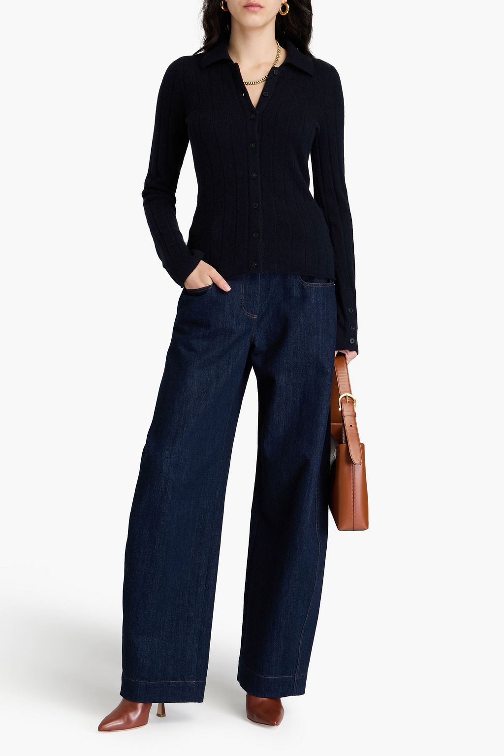 NAADAM Ribbed cashmere cardigan