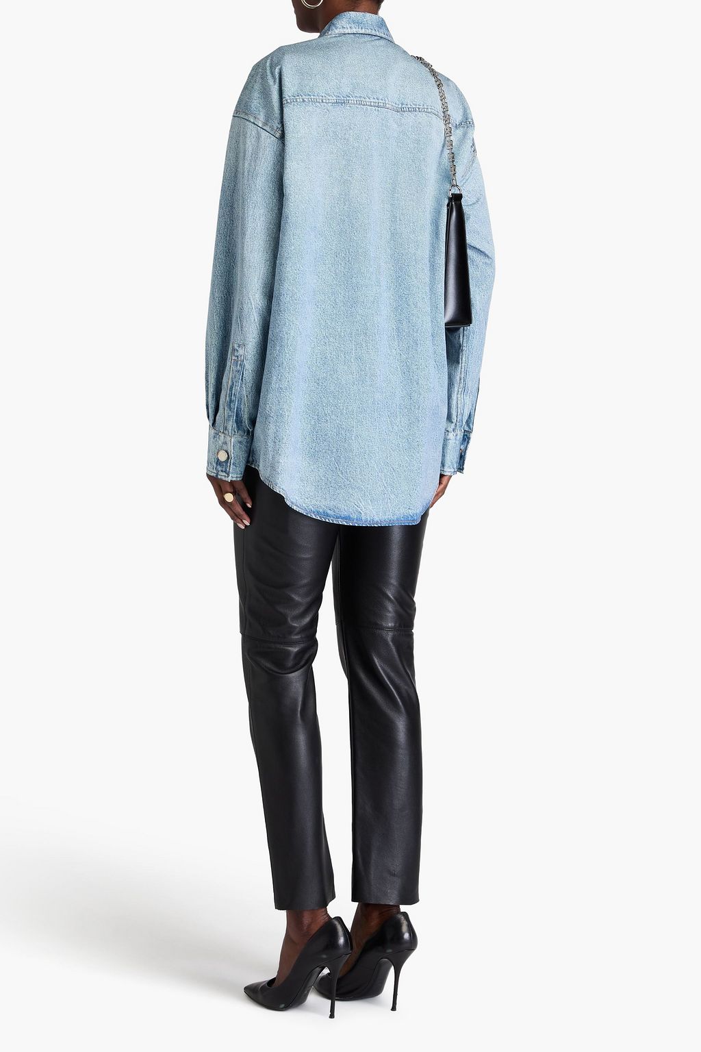 ALEXANDER WANG 데님 이펙트 쉘 셔츠
