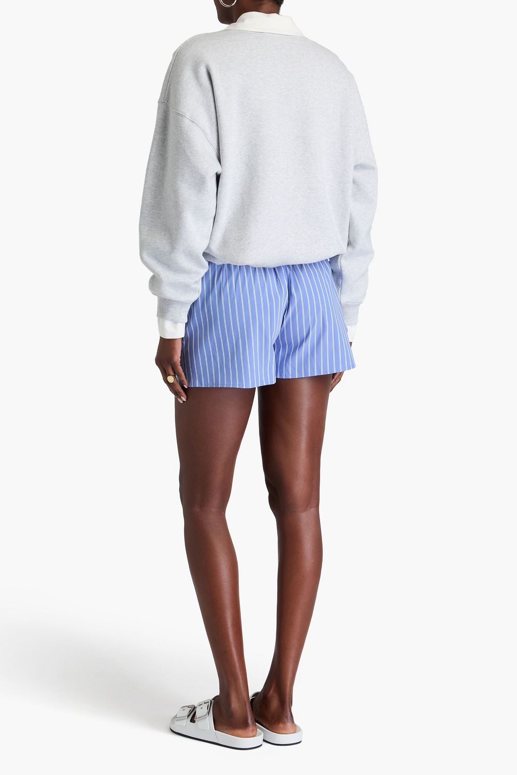 ALEXANDER WANG شورت مصنوع من البوبلين بتصميم مخطط