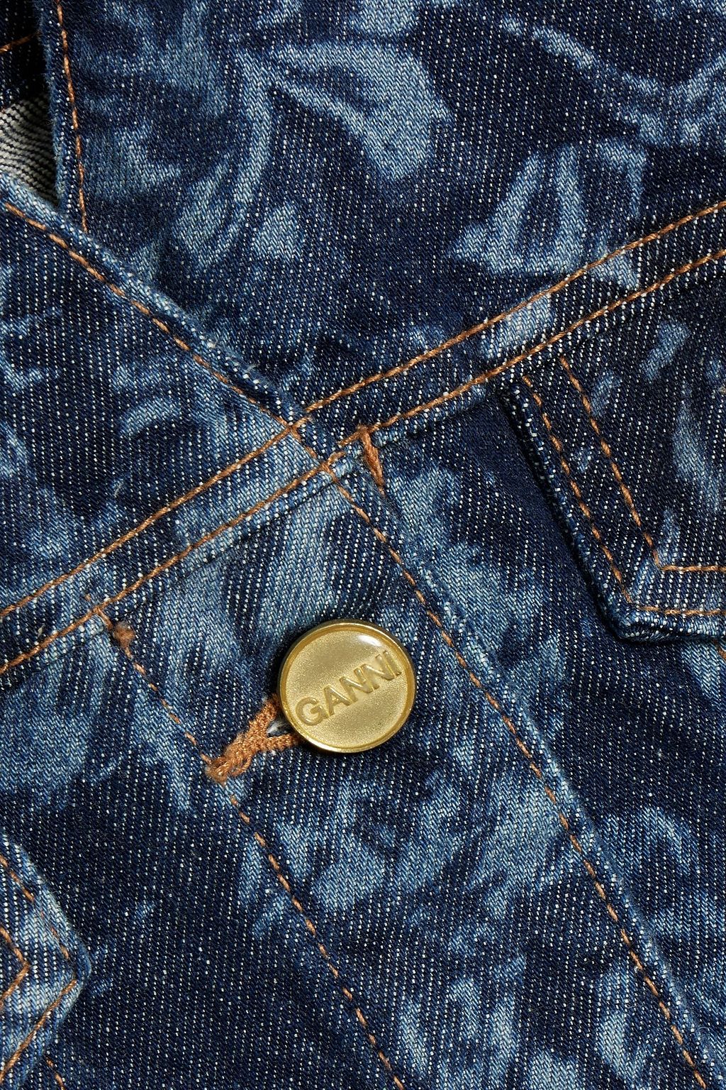 GANNI Printed denim jacket