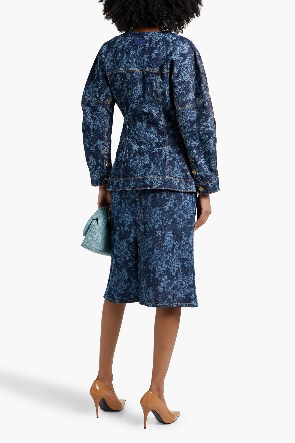 GANNI Printed denim jacket