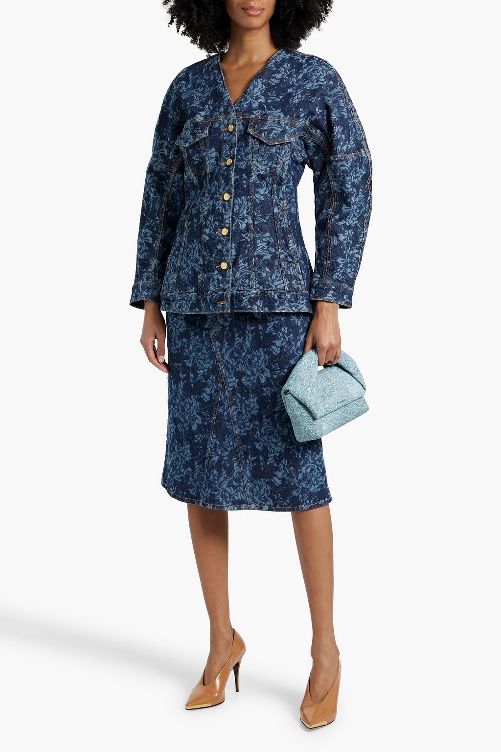 GANNI Printed denim jacket