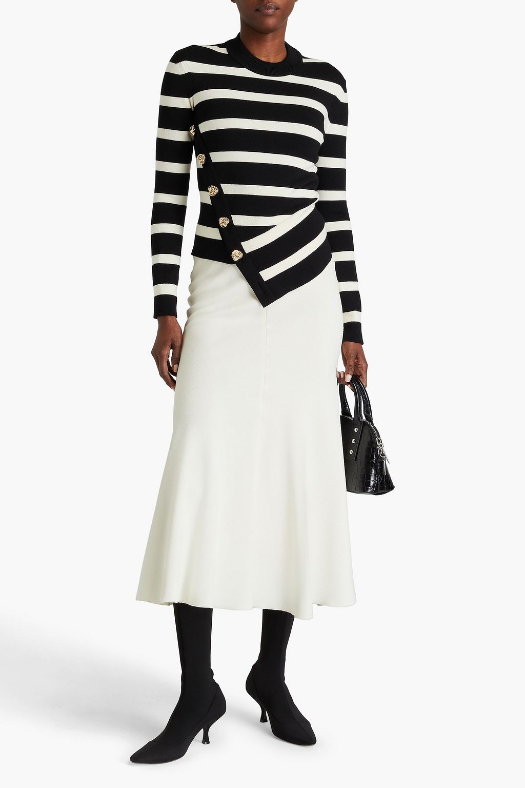 MCQUEEN Striped wool-blend sweater