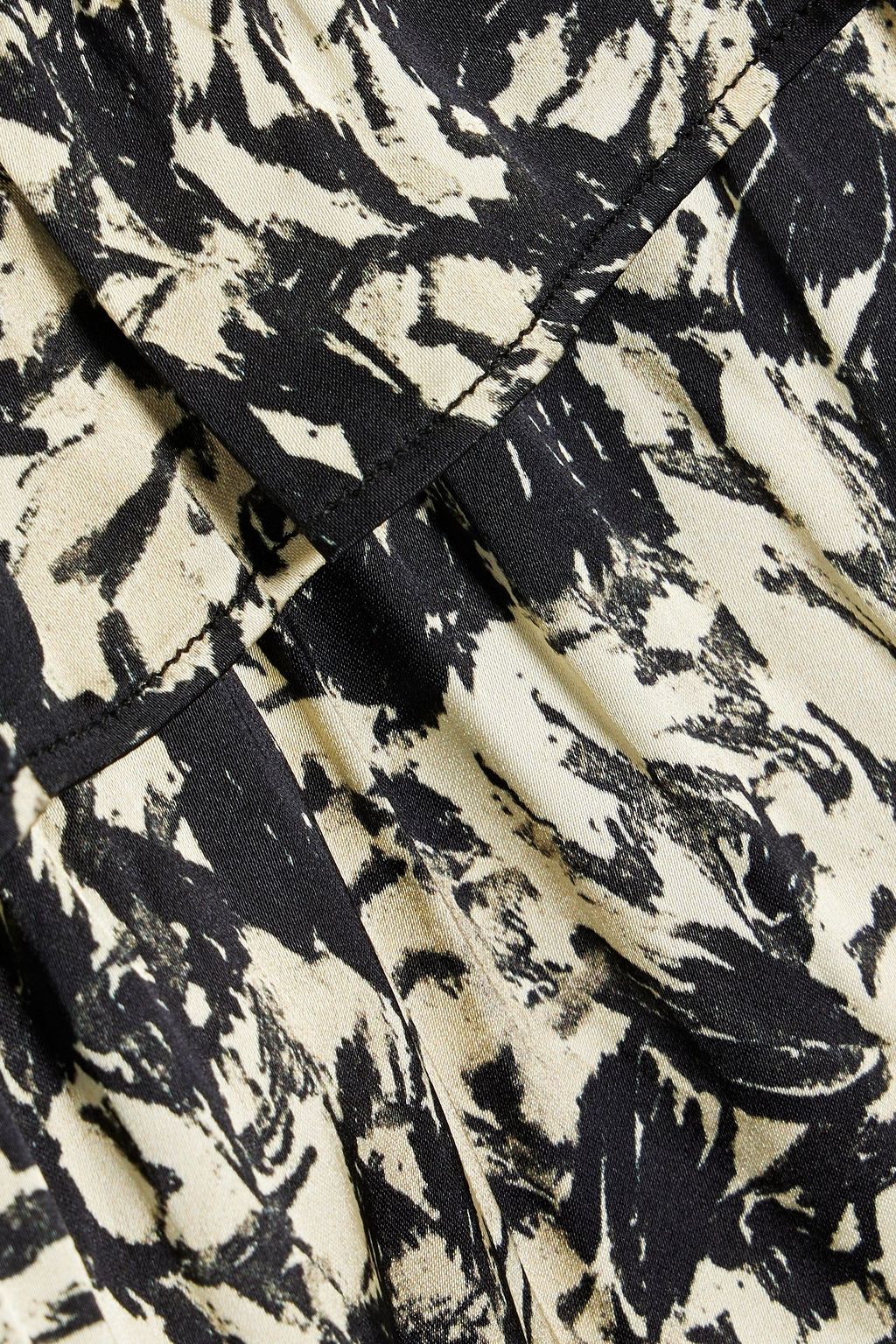 GANNI Ruffled printed satin-crepe midi dress