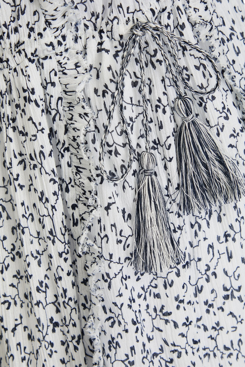 Ulla Johnson Anja Ruffled Floral-print Cotton-crepon Midi Dress In Weiss