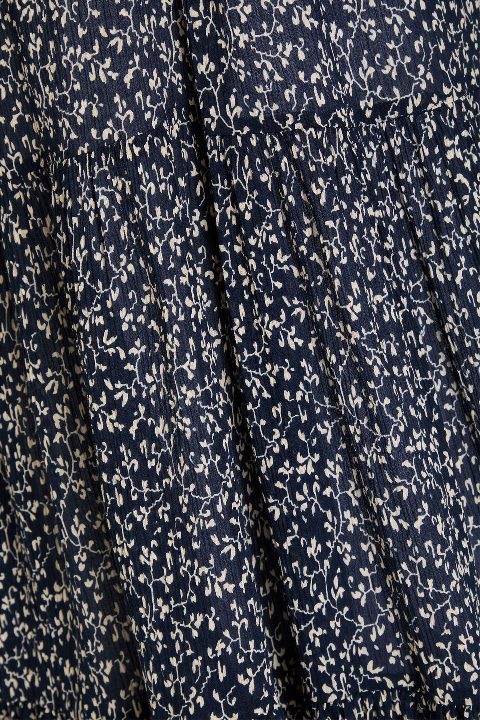 Ulla Johnson Doris Gestuftes Minikleid Aus Baumwollkrepon Mit Floralem Print In Nachtblau