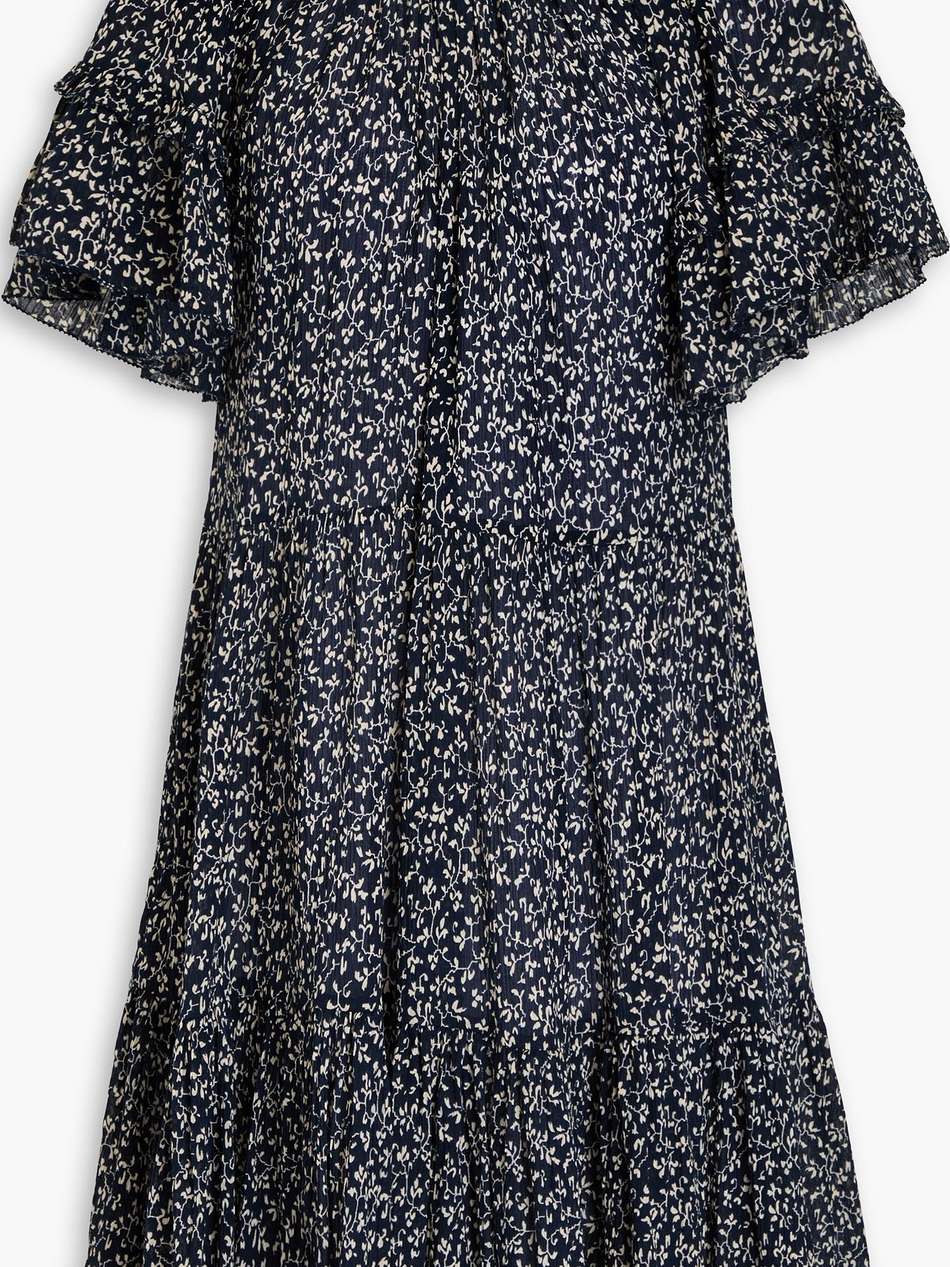 doris ruffled floral-print cotton-crepon dress
