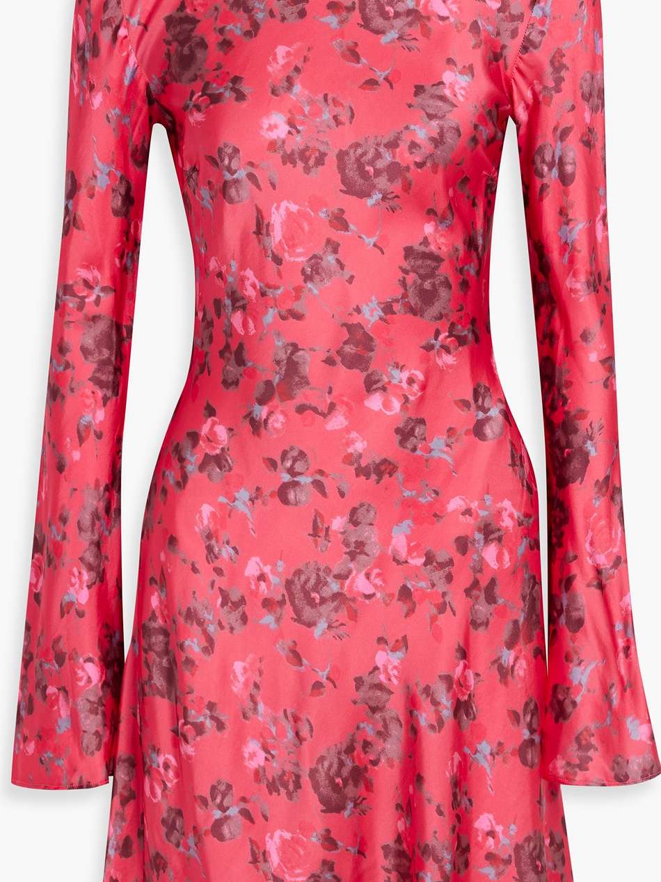 floral-print satin mini dress