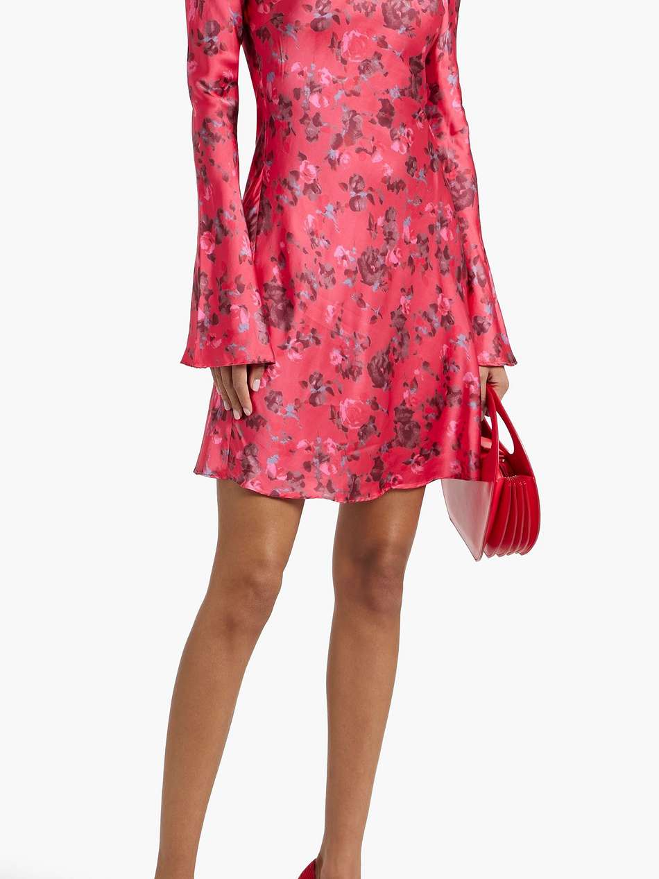 floral-print satin mini dress