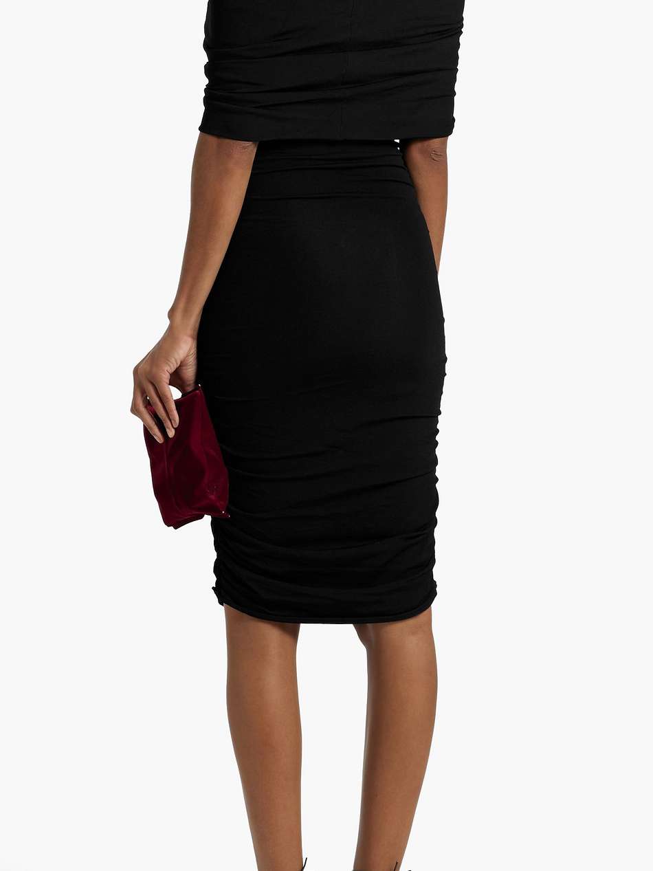 aerica off-the-shoulder ruched stretch-jersey mini dress