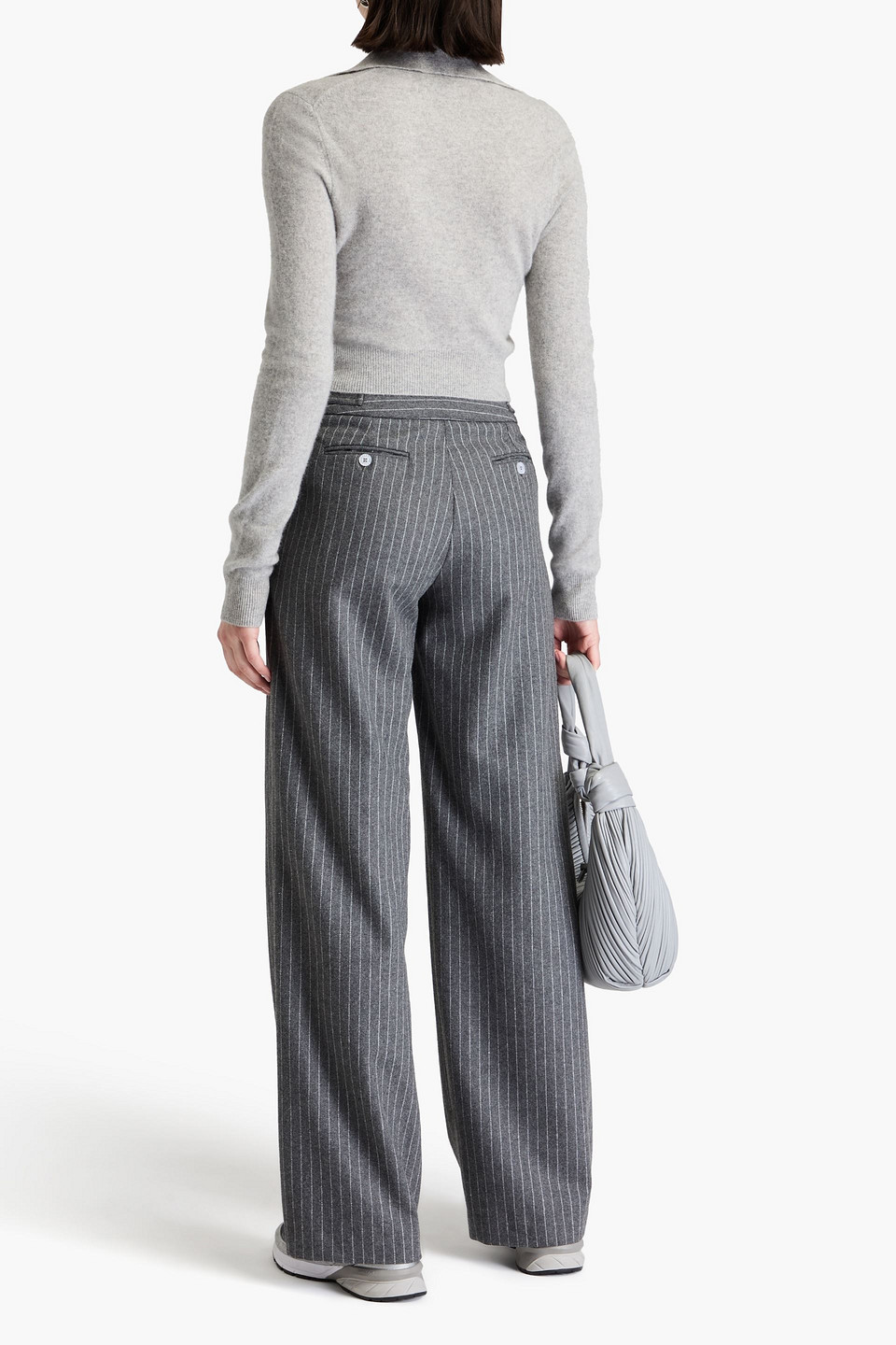 Shop Naadam Cropped Cashmere Cardigan In Hellgrau