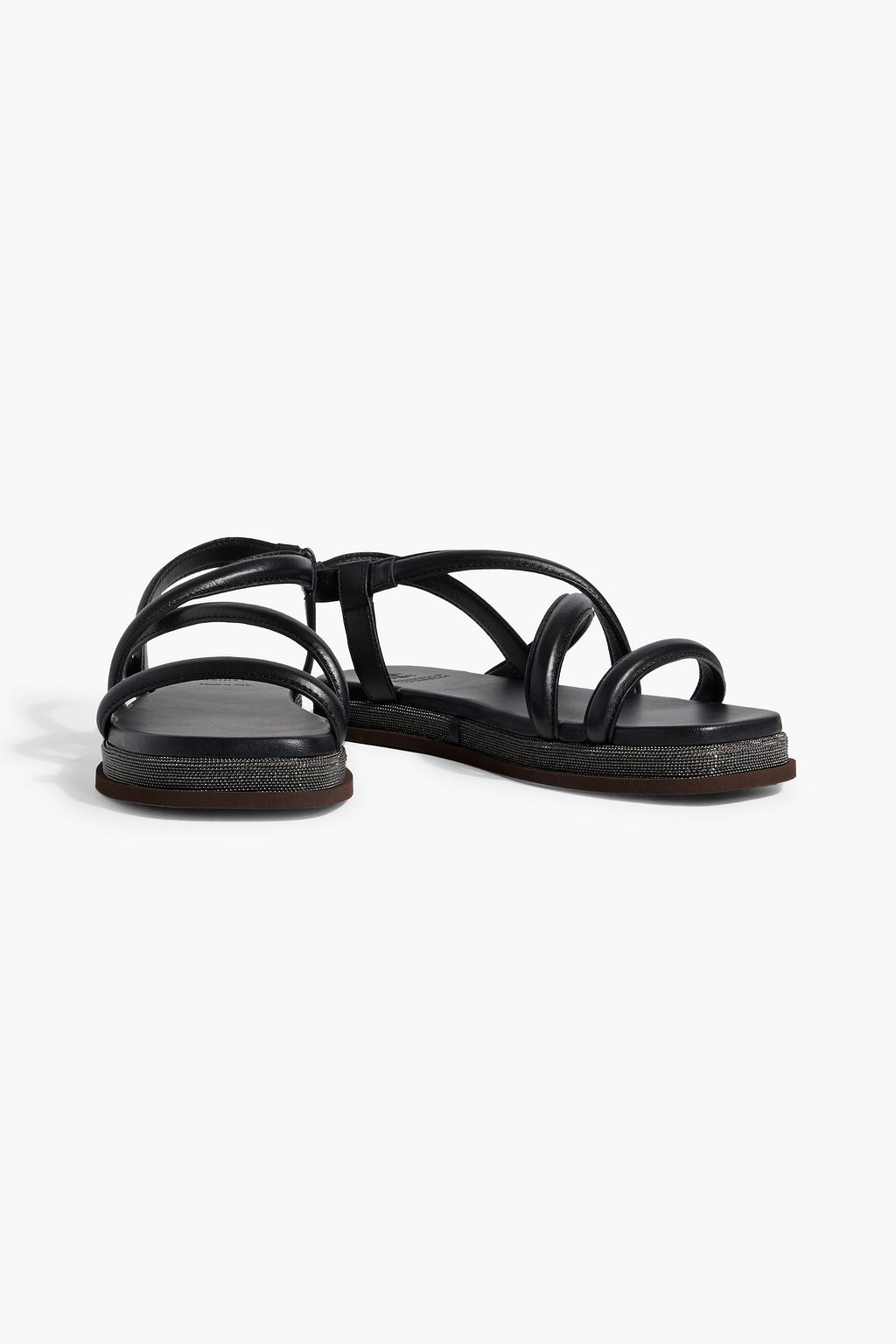 BRUNELLO CUCINELLI Bead-embellished leather sandals