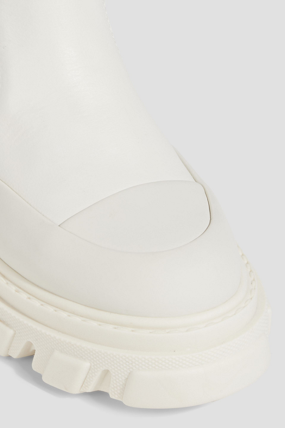 Ganni Leather Chelsea Boots In White