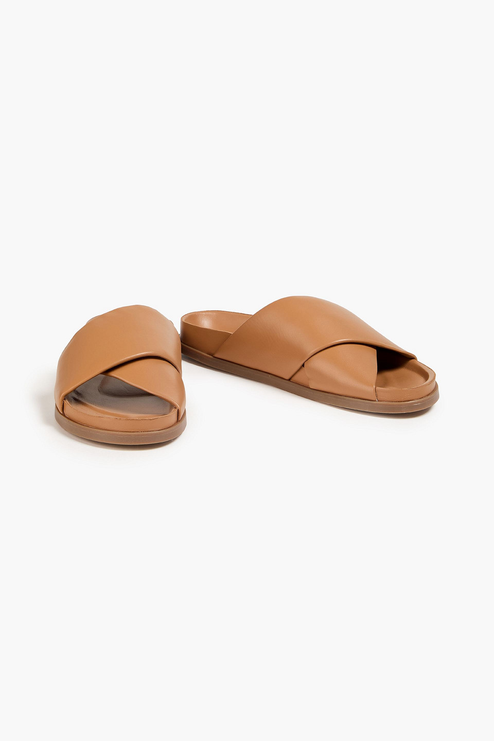 Mansur Gavriel Leather Sandals In Camel